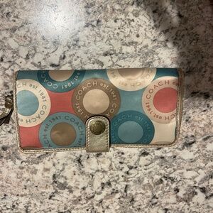Coach Multi colored long wallet